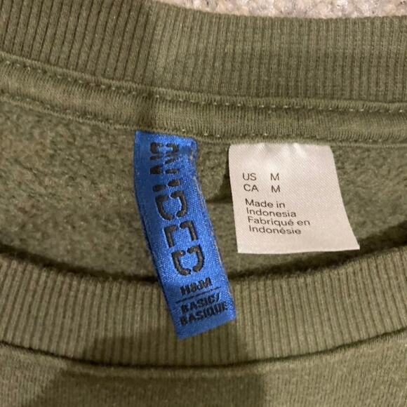 Divided Medium Crew Neck Navy Green Sweatshirt - Picture 2 of 3